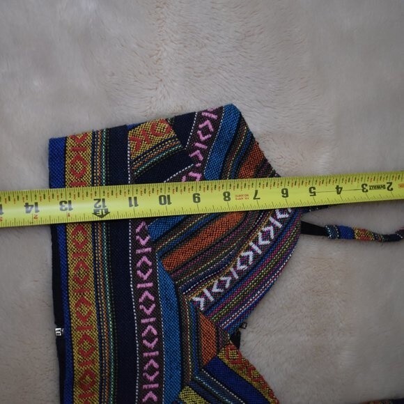 Forever 21 Patchwork Crop Top Size Small Multicolor Adjustable Straps Boho - Picture 11 of 15